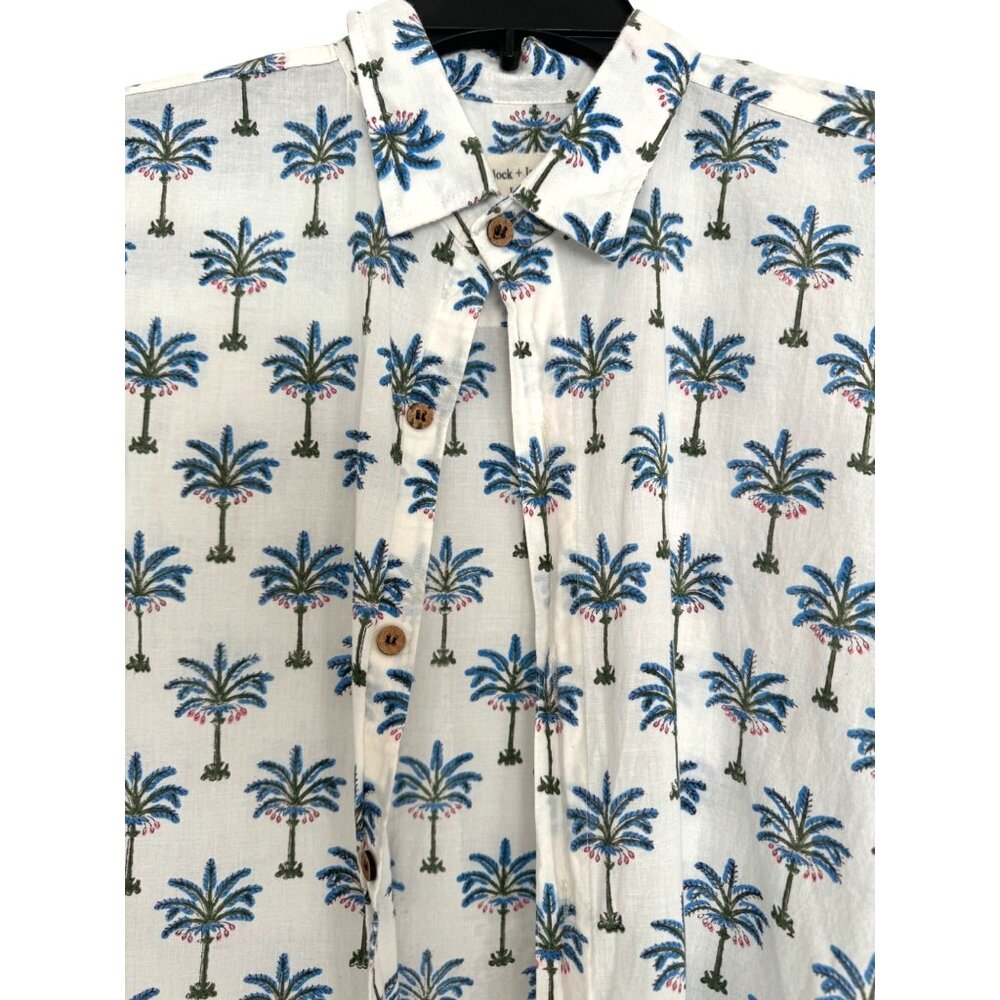 Mens Block Printed Button Front Short Sleeve - image 7